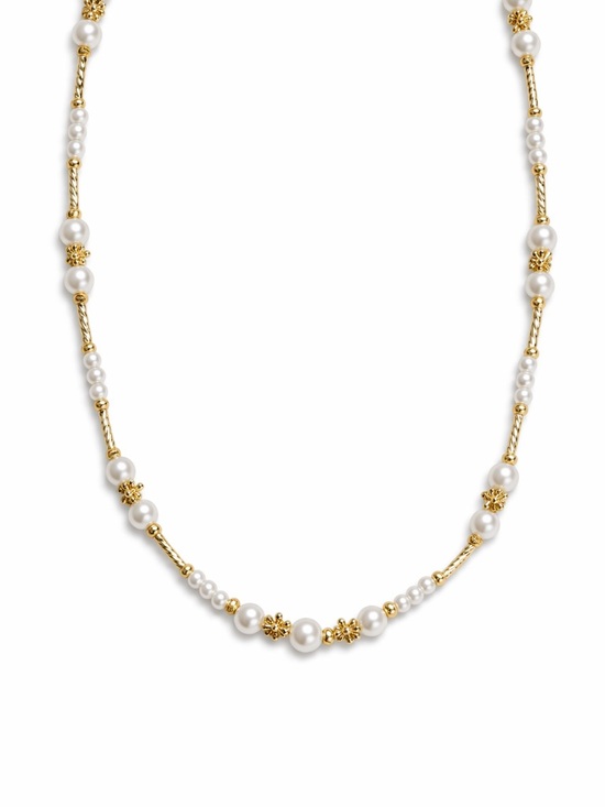 Freshwater Pearl Blossom Gold Necklace